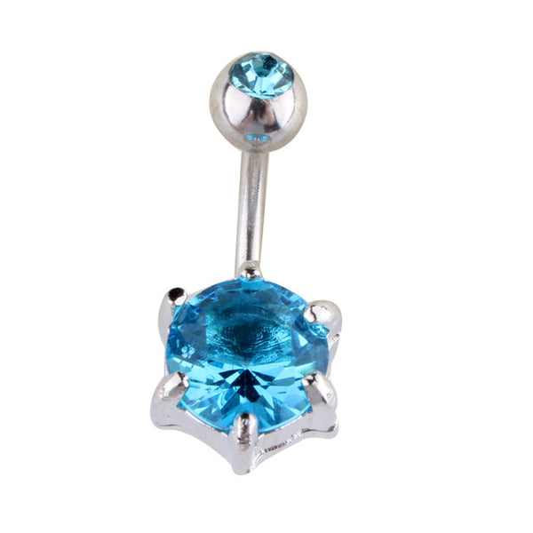 1 pcs 5 Multicolor 316L Surgical Steel Crystal Rhinestone Belly Button Ring Navel Bar Body Piercing Jewelry