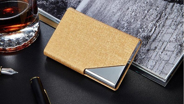 Itopkris Business ID Credit Card Holder For Women Men Fashion Brand Metal Aluminum Card Case PU Leather Rfid Wallet Porte Carte