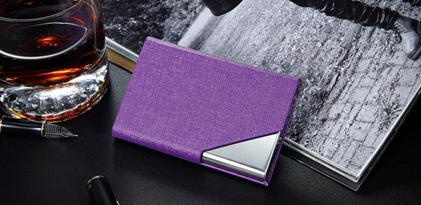 Itopkris Business ID Credit Card Holder For Women Men Fashion Brand Metal Aluminum Card Case PU Leather Rfid Wallet Porte Carte