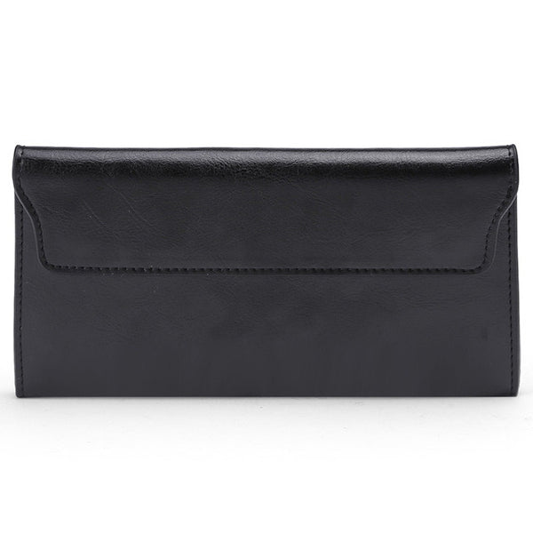ESUFEIR 2017 Genuine Leather Women Wallet Long Purse Vintage Solid Cowhide multiple Cards Holder Clutch Fashion Standard Wallet