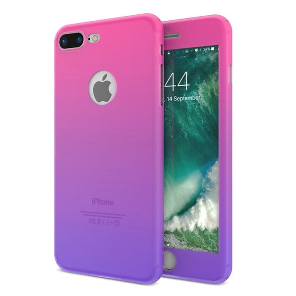 KISSCASE For iPhone 6 Case iPhone 6S 6 Plus Cover 360 Degree Full Body Cases + Tempered Glass For iPhone 7 Plus Case Accessories