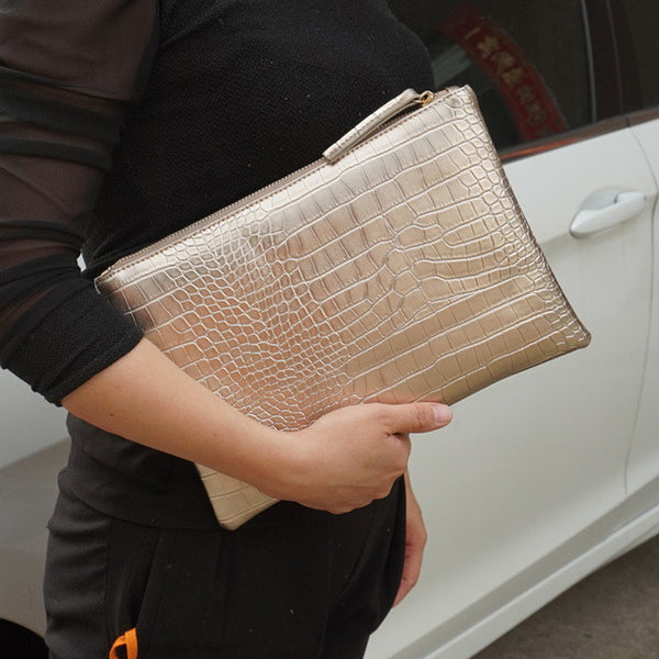 Fashion crocodile women's clutch bag pu leather women envelope evening bag 2017 new female Clutches Handbag bolsa feminina purse