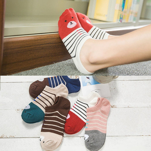 Warm comfortable cotton girl women's socks ankle low female invisible color girl boy hosier 1pair=2pcs D121