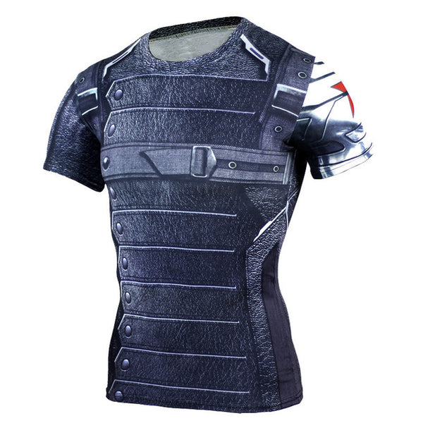 New Superhero Winter Soldier Bucky Anime 3D T Shirt Fitness Men Crossfit T-Shirt Long Sleeve Compression Shirt
