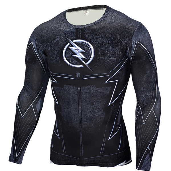 Mens Anime The Flash Barry Allen 3D Printed T Shirts Compression Shirt Fitness Men Crossfit Long Sleeve T Shirt Brand Clothing