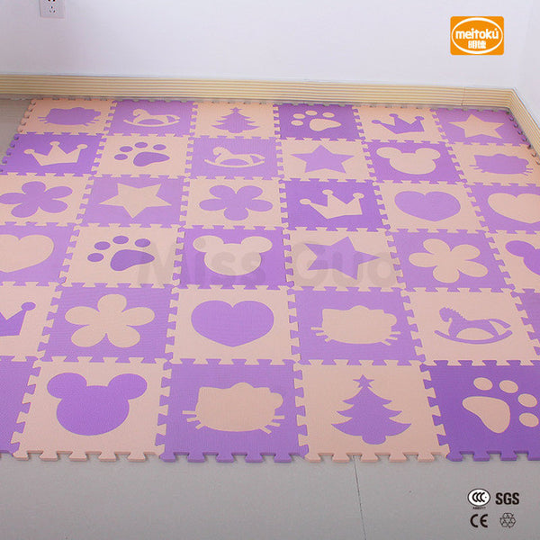 Meitoku baby EVA foam puzzle play mat/10pcs/lot Interlocking Exercise floor mat,per 30cmX30cm 1cmThick