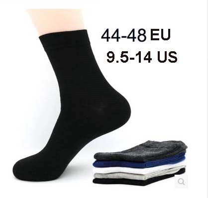 Fcare 10PCS=5 pairs mens cotton dress socks plus large big size  44, 45, 46, 47, 48,  business dress socks calcetines