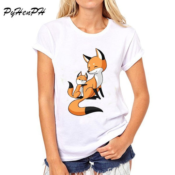 PyHenPH New 2017 T shirt for women Raccoon O-neck short sleeved women T-shirt Fashion design Tops