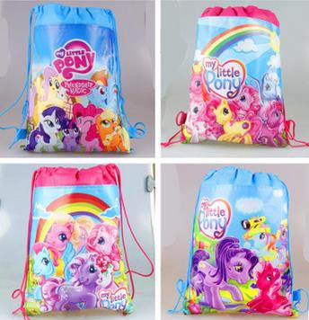 2016 Cartoon pattern poly backpack  school non-woven string shoe shopping bag for boys and girls kids birthday gifts all match