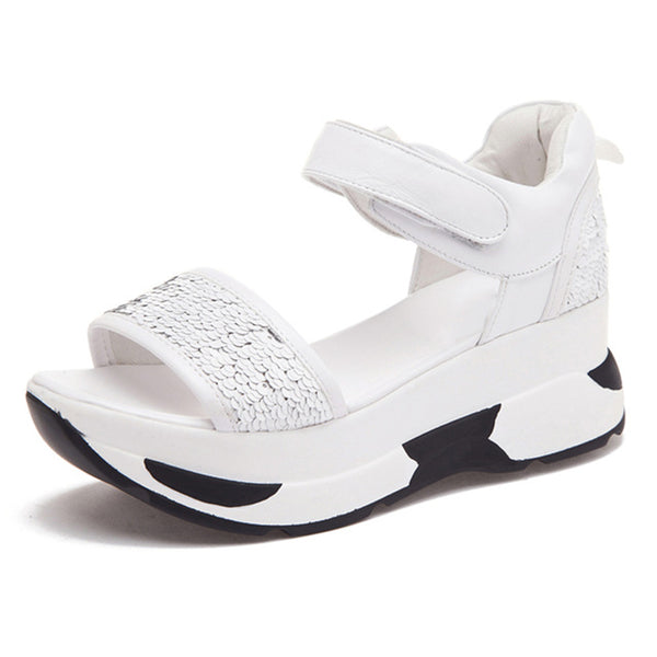 VTOTA  Platform Sandals Summer Shoes Woman Soft Leather Casual Open Toe Gladiator Shoes Women Shoes Women Wedges Sandals R25