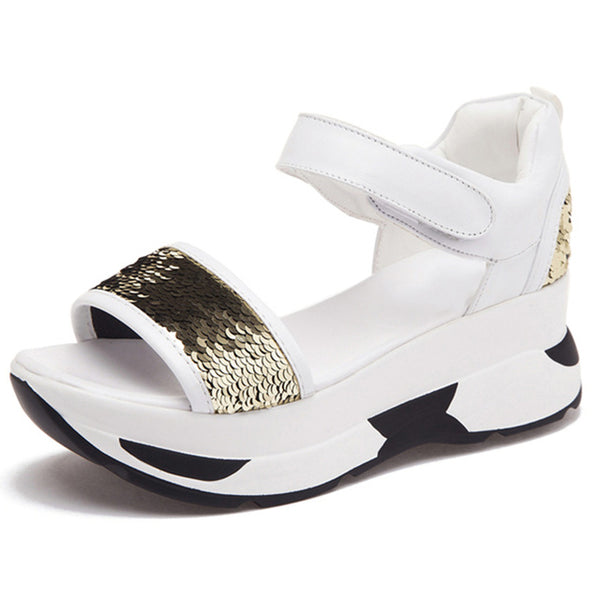 VTOTA  Platform Sandals Summer Shoes Woman Soft Leather Casual Open Toe Gladiator Shoes Women Shoes Women Wedges Sandals R25