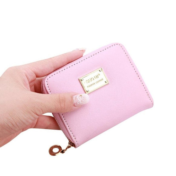 2017 Lady Short Coin pouch Women wallet New Kawaii Girl Small Change purse Coin bag Embossed 3 Folds Pu leather coin purses D38M