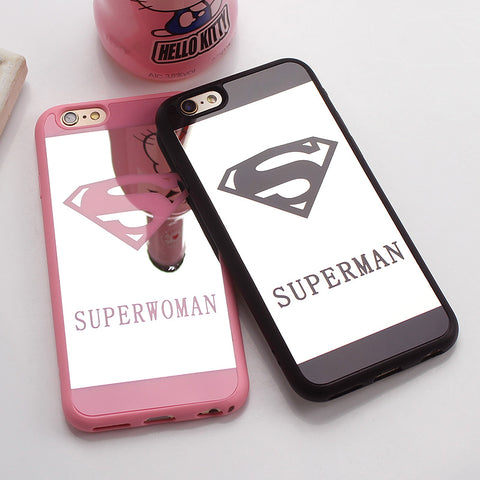 Luxury Superman Mirror Surface TPU Case For iPhone 7 Plus 5s SE Chrome Back Cover For iPhone 6s 6 Plus 7 Plus Cases Coque Fundas