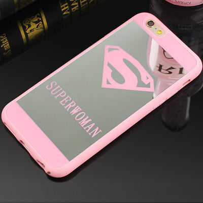 Luxury Superman Mirror Surface TPU Case For iPhone 7 Plus 5s SE Chrome Back Cover For iPhone 6s 6 Plus 7 Plus Cases Coque Fundas