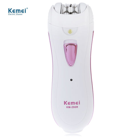 Kemei KM-290R Women Epilator Hair Remover Mini Rechargeable Professional Electric Hair Epilator for Lady Body Travel Essentials