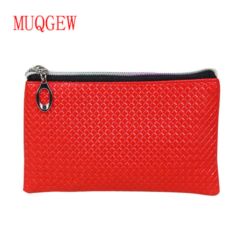 MUQGEW women wallet luxury brand Fashion PU leather coin purse Zipper Clutch Purse Lady Long Handbag Bag Pretty candy color 2017