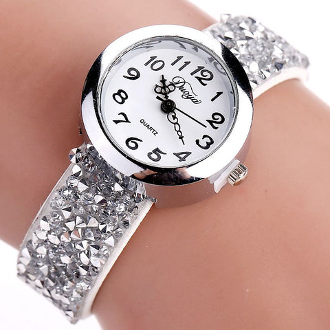 Duoya Brand Watches Women Fashion Casual Crystal Rhinestone Bracelet Watch Ladies Dress Quartz Luxury Vintage Watch Women DY005