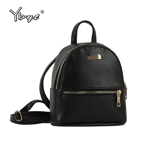 YBYT brand 2017 new small solid preppy style rucksack high quality women shopping backpacks ladies famous designer travel bag
