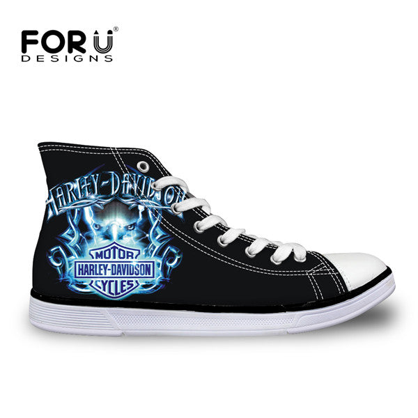 FORUDESIGNS Cool Men's High Top Canvas Shoes Classic High-top Flat Shoe Casual Men Lace-up Vulcanized Shoes for Male Zapatos Man