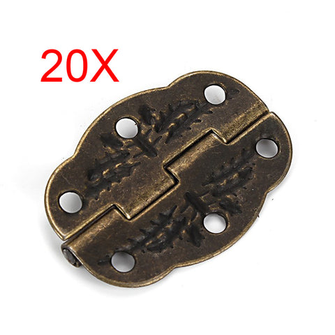 Hot-sale Vintage Bronze Engraved Designs Hinges Cabinet Drawer Jewelry Box Pack 20pcs