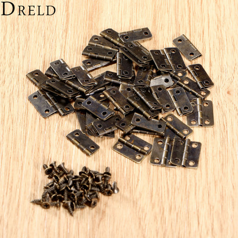 50Pcs 16x13mm Antique Bronze/Gold Cabinet Hinges Furniture Accessories Jewelry Boxes Small Hinge Furniture Fittings For Cabinets