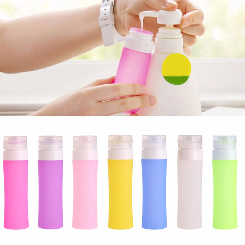 7 Colors Portable Refillable Silicone Bottle Traveler Lotion Shampoo Bath Containers 80ML New