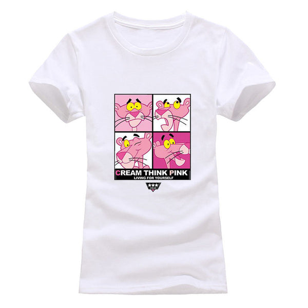 T shirt women Fashion summer pink  print short sleeve t-shirts comfortable brand cotton women tee tops