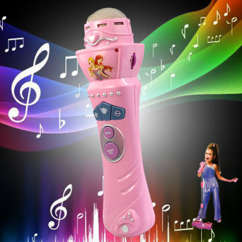 Free Shipping New Wireless Girls boys LED Microphone Mic Karaoke Singing Kids Funny Gift Music Toy Pink Vee Customized