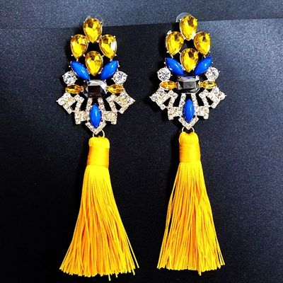 Brincos Grandes Trendy 2017  Big Crystal Long Water Drop Tassel Earrings for Women statement bohemia earrings