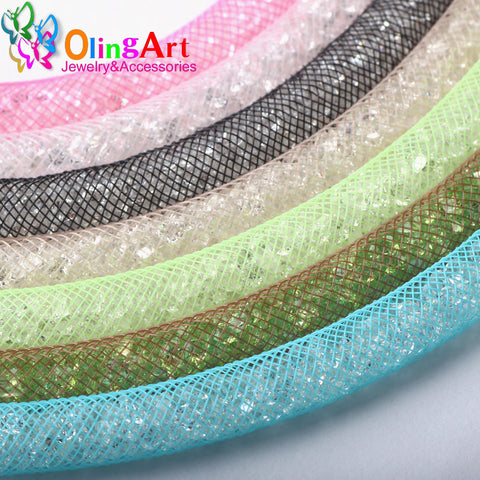 OlingArt  8mm 5M/lot wholesale Colorful Mesh Bracelet jewelry DIY fitting With Crystal stones Filled necklace choker 2017 New