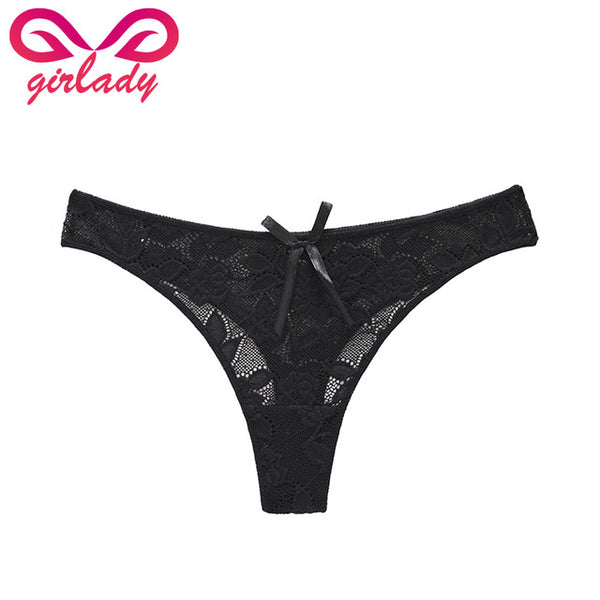 GIRLADY Ultra-thin Women's G-string Thong Transparent Sexy Panties Underwear Women Cotton Lace Tanga Briefs Women Intimates Hot