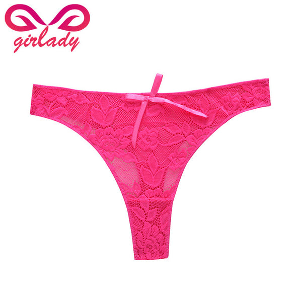 GIRLADY Ultra-thin Women's G-string Thong Transparent Sexy Panties Underwear Women Cotton Lace Tanga Briefs Women Intimates Hot