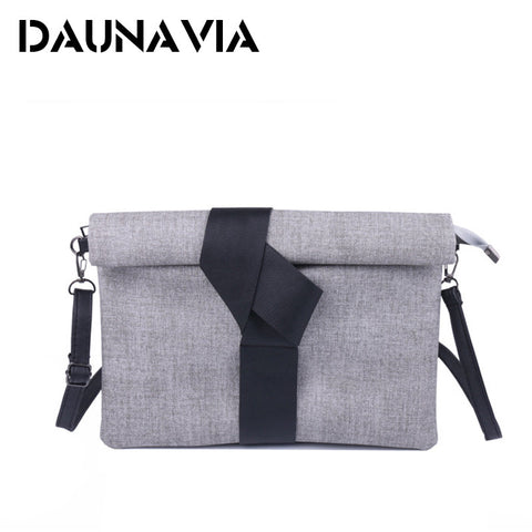 DAUNAVIA pu leather handbags small solid bow women evening clutch bags female envelope women shoulder messenger bags ND012