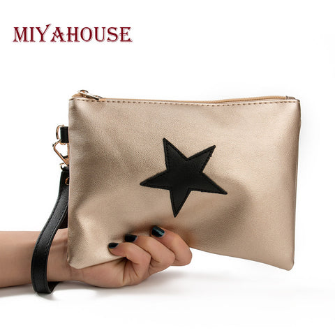 Miyahouse Brand Designer Women Day Clutches Bag Star Design Envelope Ladies Evening Party Bag Soft Leather Handbags High Quality
