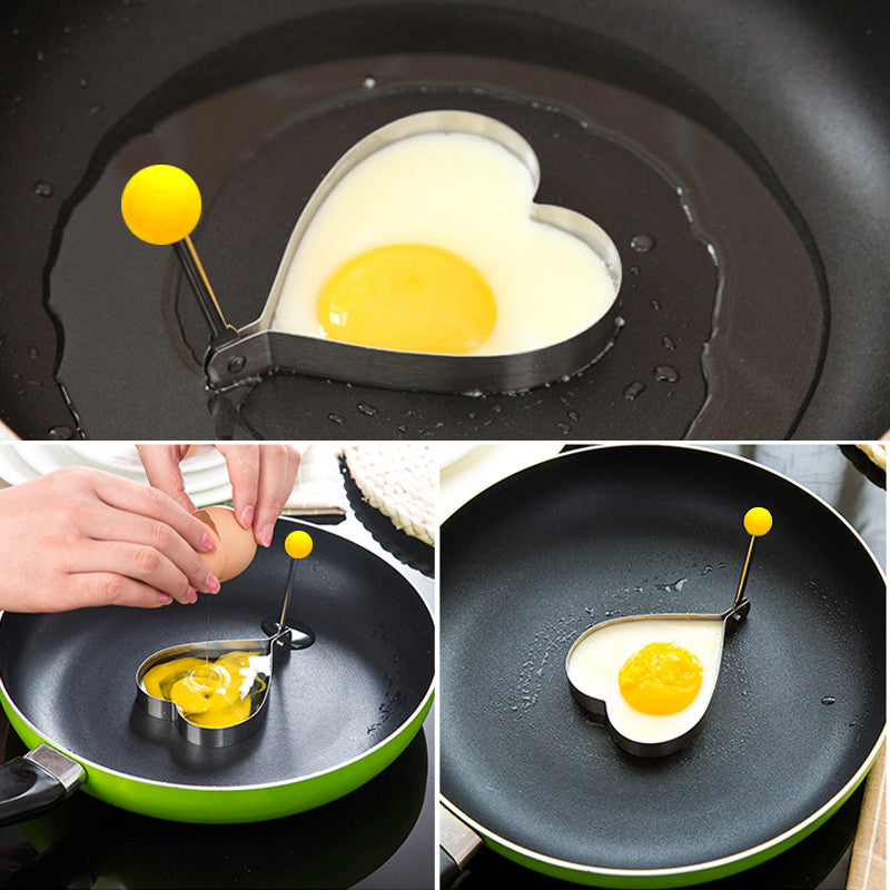 2Pcs/lot Stainless Steel Egg Mold Cook Fried Pancake Rings Heart Flower Shape Egg Tools Kitchen Gadgets Bareware Cooking Tools