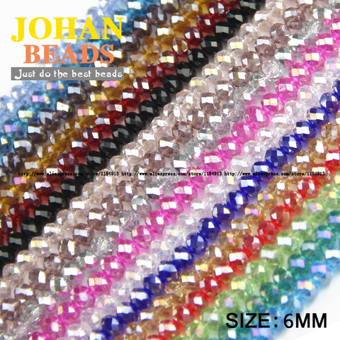 JHNBY Round Shape Upscale Austrian crystal beads High quality 6mm 50pcs loose beads rondelles glass ball bracelet Jewelry DIY