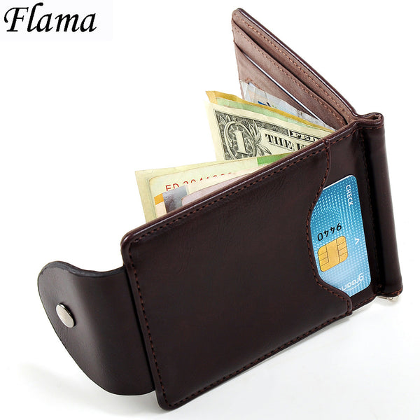 Korea fashion Brown grey color Money clips high quality leather men wallets hasp mini purses vintage men wallet XF127