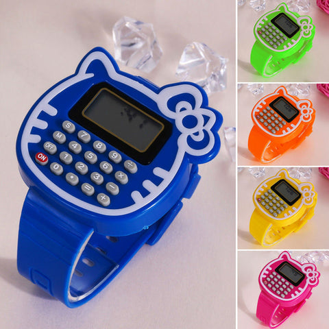 New Silicone Multi-Purpose Wristwatch Kids Date Month Time Display Dual Calculator Electric Watch Figures for Children toys