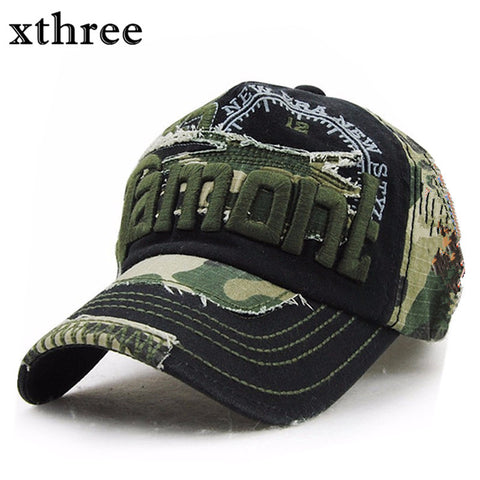 Xthree unisex camouflage baseball cap swag cap Casual Outdoor Sport snapback Hat for men Cap women gorra  casquette Wholesale