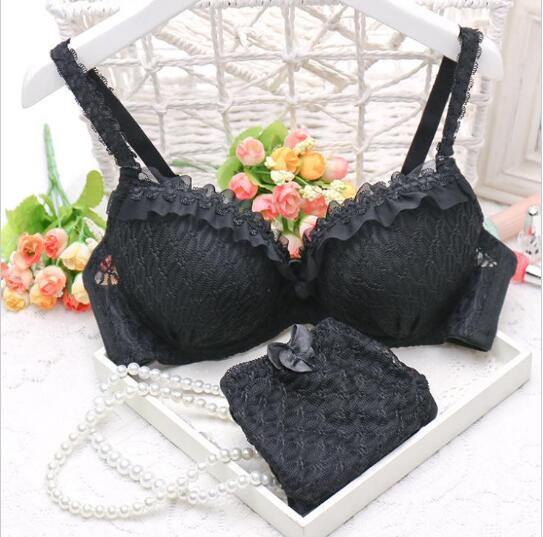 CDJLFH 2016 Intimates New women sexy Y-line straps bra set front closure bra + hollow out Panties Lace Sexy bra set