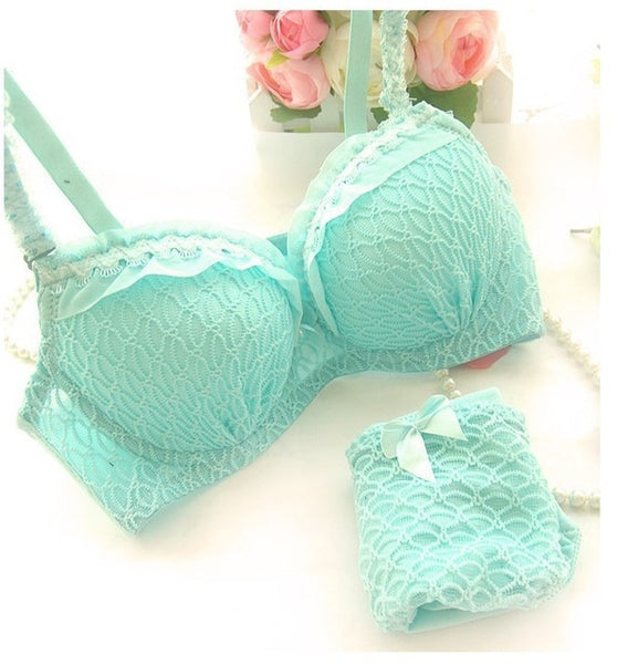 CDJLFH 2016 Intimates New women sexy Y-line straps bra set front closure bra + hollow out Panties Lace Sexy bra set