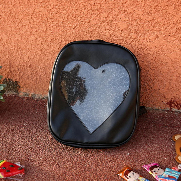 2017 Summer Candy Transparent Love Heart Shape Backpacks Harajuku School Backpack Shoulder Bags For Teenager Girls Book Bag