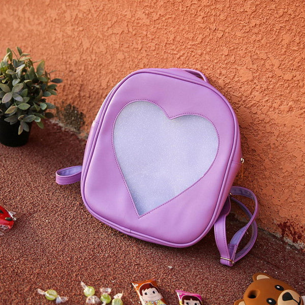 2017 Summer Candy Transparent Love Heart Shape Backpacks Harajuku School Backpack Shoulder Bags For Teenager Girls Book Bag