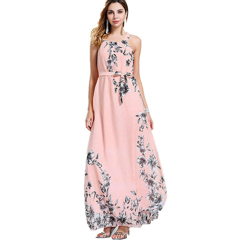 Sexy Summer Dresses Women Bohemia Print Chiffon Dress Floor Length Long Maxi Boho Beach Floral Sundress Vestidos Plus Size