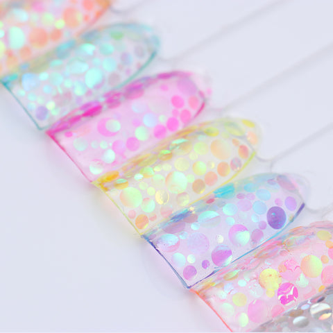 Semi-transparent Mermaid Nail Glitter Sequins 1.5g Colorful Round Paillette Manicure Nail Flakies Decoration