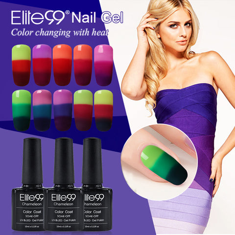 Elite99 UV Thermo Varnishes Gel Polish Soak Off Mood Color Temperature Change LED UV Gel Nail Polish 10ML/PC Gelpolish