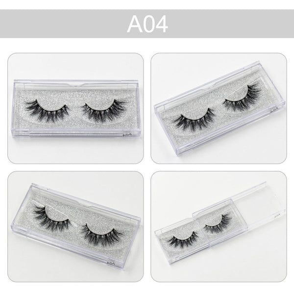 3D Mink Eyelashes Natural Extension Long Cross Thick Mink Lashes Handmade Eye Lashes A01-A19 (blank box available)