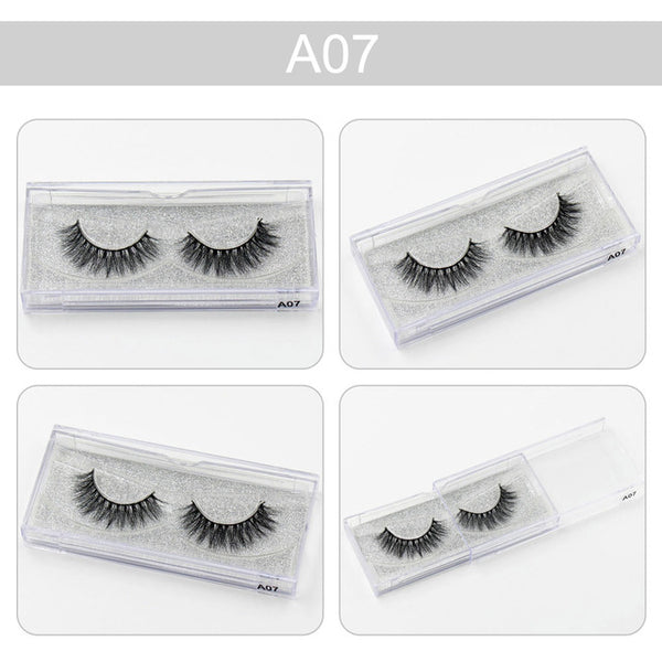 3D Mink Eyelashes Natural Extension Long Cross Thick Mink Lashes Handmade Eye Lashes A01-A19 (blank box available)