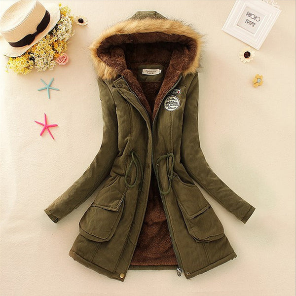 Parkas Women Coats Fashion Autumn Warm Winter Jackets Women Fur Collar Long Parka Plus Size Hoodies Casual Cotton Outwear Hot