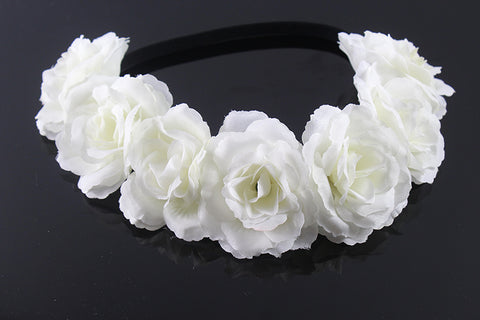 New Bohemian style multi color peony flower Garland head floral handmade Wreaths Crowns Wedding Hair Accessories kids  gift